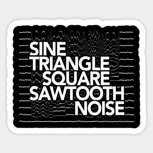 Sine, Triangle, Square, Sawtooth, Noise Glitch Synthesizer Sticker